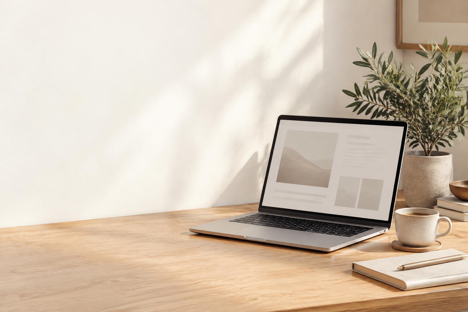Notebook em um ambiente de trabalho acolhedor